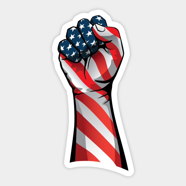 American Pride Raised Fist Fist Sticker Teepublic